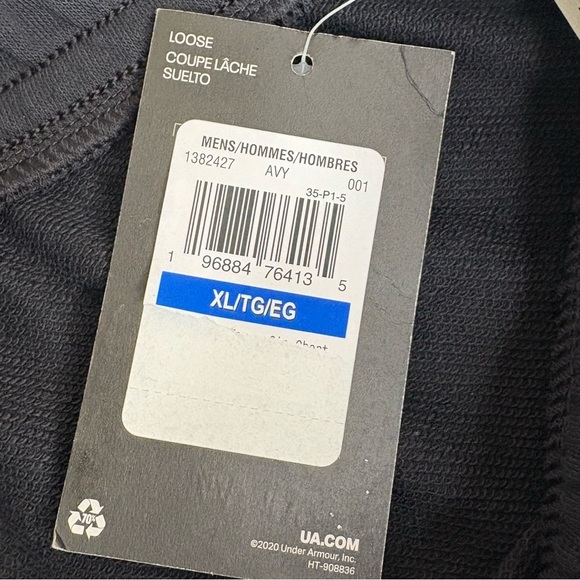 Under Armour Men XLarge Black Rival Terry 6” Inseam Athleisure Loose Shorts New - Picture 7 of 11